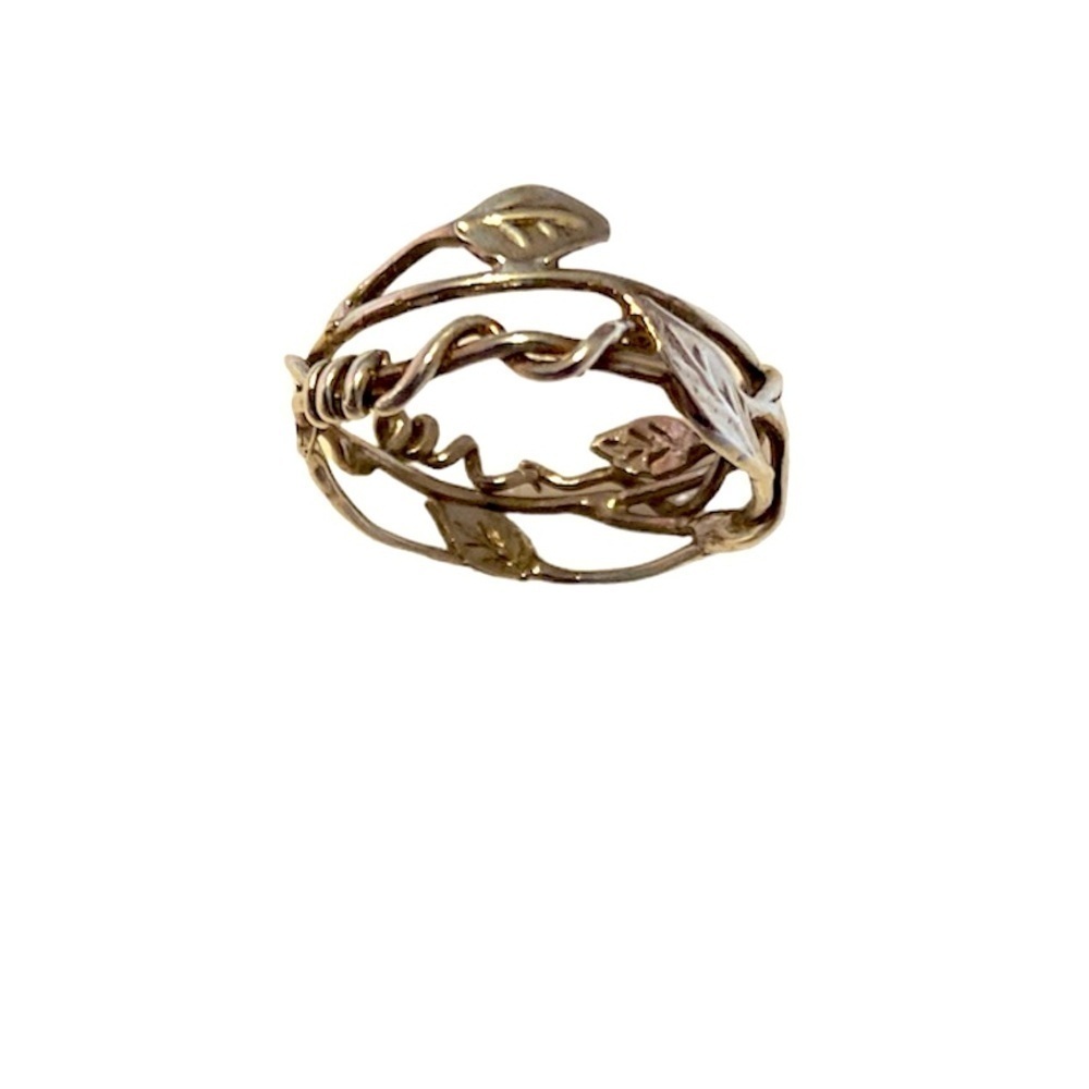 Silver Organic Leaves and Vines Artist Created Ring Size 6
